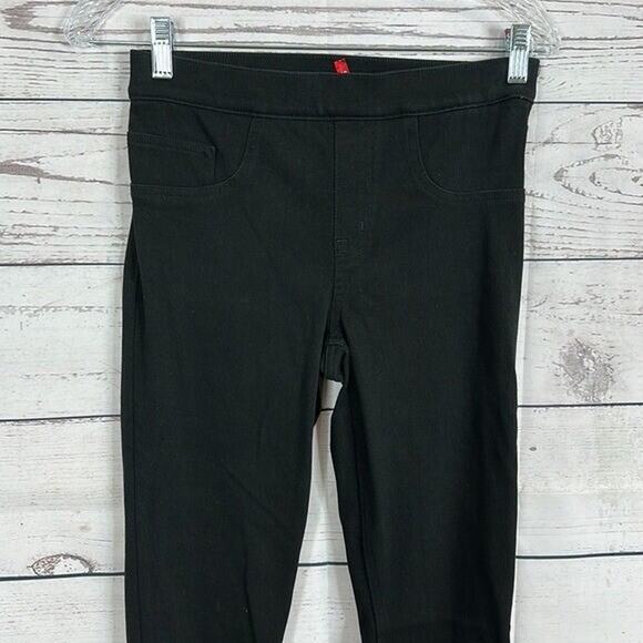 Spanx Perfect Pant Womens Small Black Slim Straight Pull on Stretch Pockets - Picture 2 of 15